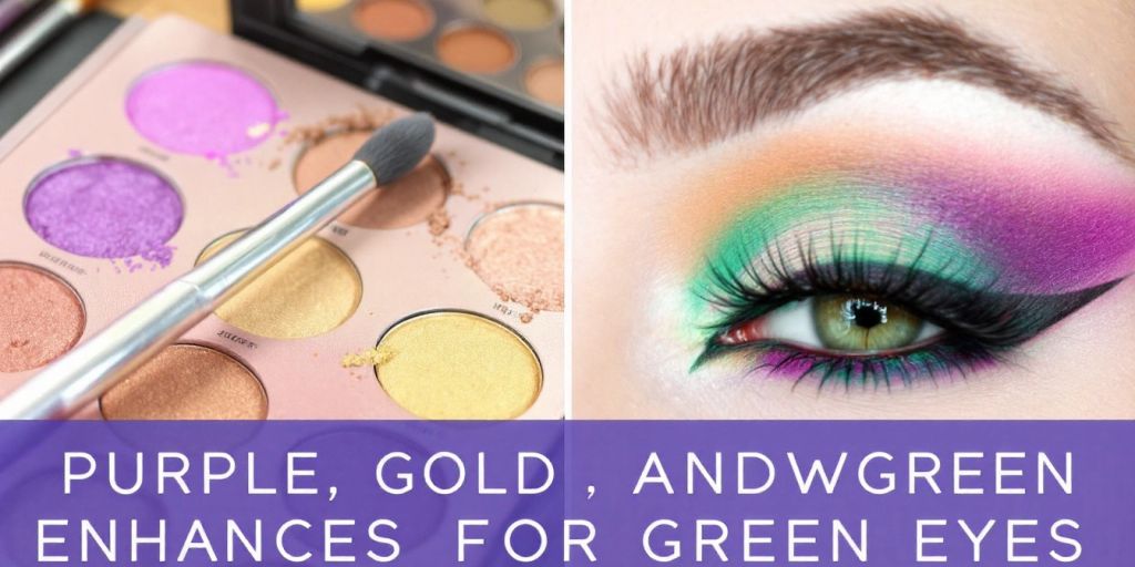 Makeup for green eyes with colorful colors.